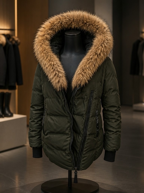 Mackage Jackets & Blazers - MACKAGE WOMEN ADALI ARMY FITTED DOWN COAT FUR HOOD SIZE S/P
